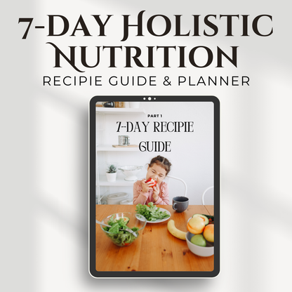 Transform your health with the Holistic Nutrition Coaching Workbook Meal Planner with Recipes! This 7-day meal plan includes whole-food recipes, a nutrition coaching questionnaire, printable meal trackers, and mindful eating tips to help you achieve sustainable wellness. Perfect for clean eating, meal prep, and holistic health. Download now