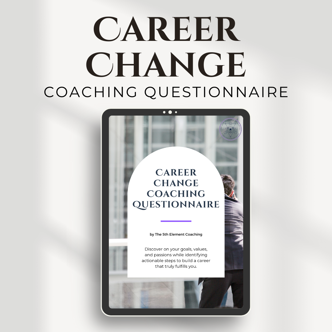 The Career Change Coaching Questionnaire Workbook helps you gain clarity, assess your skills, and create an actionable plan for a fulfilling career. Download instantly and start your transformation today!