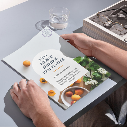 Transform your health with the Holistic Nutrition Coaching Workbook Meal Planner with Recipes! This 7-day meal plan includes whole-food recipes, a nutrition coaching questionnaire, printable meal trackers, and mindful eating tips to help you achieve sustainable wellness. Perfect for clean eating, meal prep, and holistic health. Download now