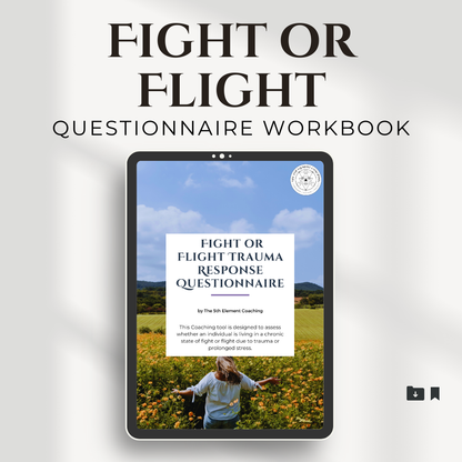 Fight or Flight Trauma Response Life Coaching Questionnaire Workbook PDF Instant Digital Download 