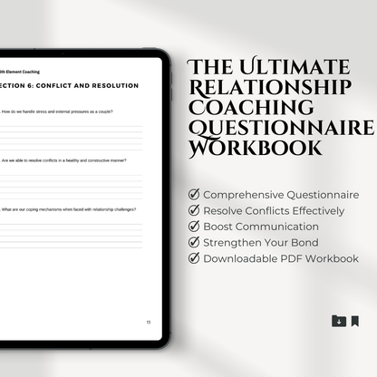 The Ultimate Relationship Coaching Questionnaire Workbook PDF Instant Download Summary