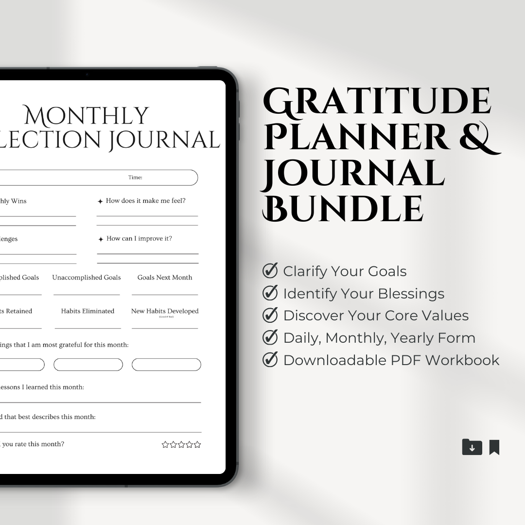 Gratitude Journal and Planner Workbook Life Coaching PDF Instant Download