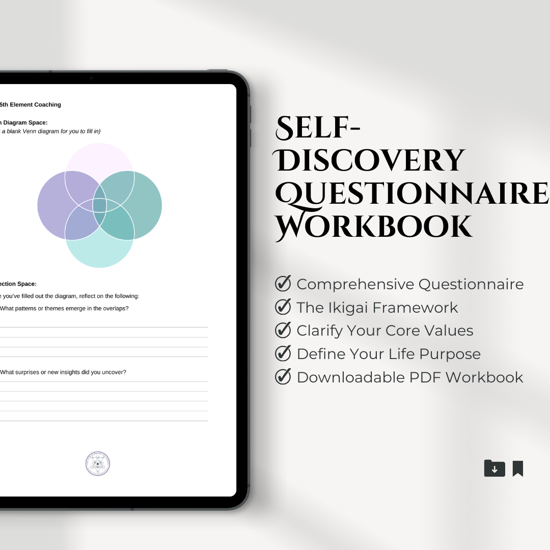 Self-Discovery Life Coaching Questionnaire Workbook PDF Instant Download