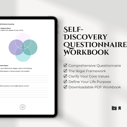 Self-Discovery Life Coaching Questionnaire Workbook PDF Instant Download