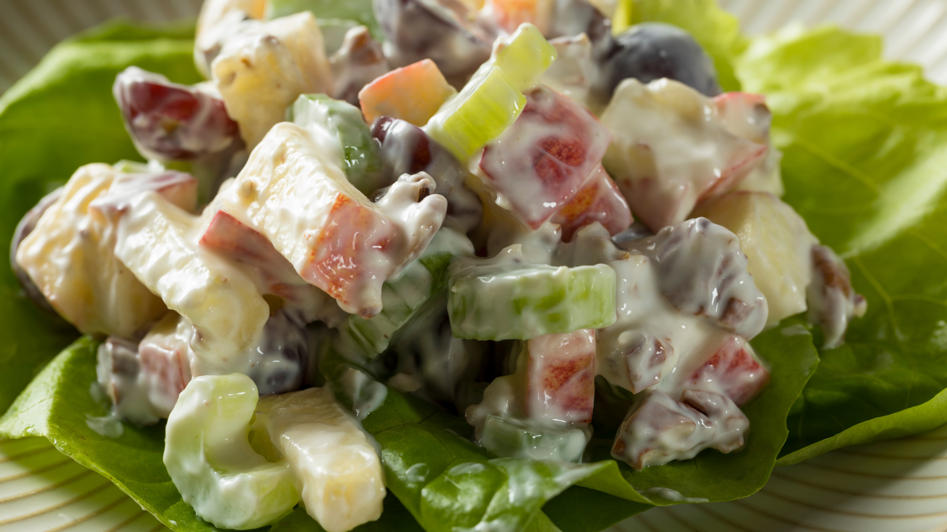 Waldorf Salad with Chicken and Blue Cheese Dressing