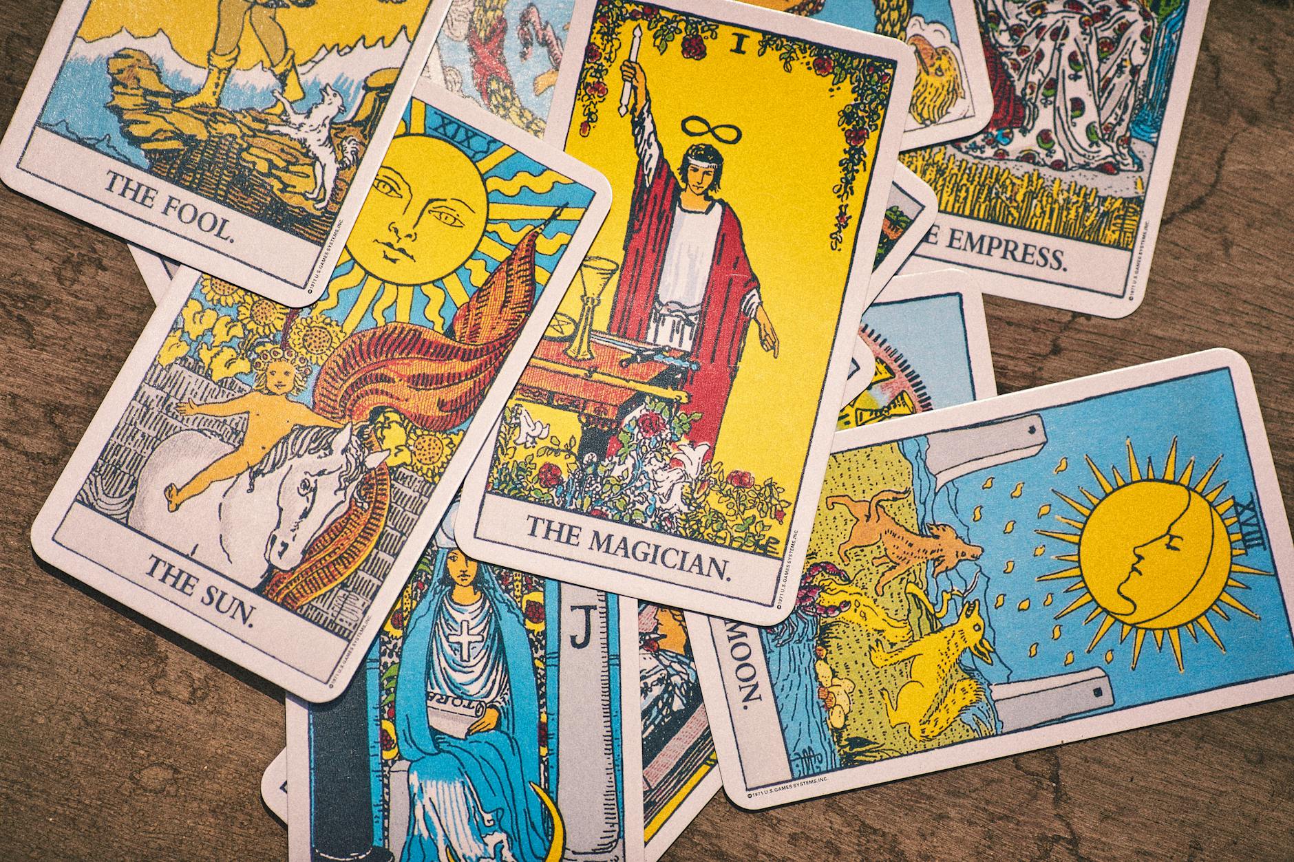 colorful images on tarot cards