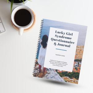 Cover of Lucky Girl Syndrome Questionnaire and Planner Printable PDF for enhancing luck and positive mindset
